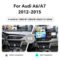 Foforfor Double écran 9,1 pouces pour Audi A6 A7 2012-2015 Lecteur multimédia de voiture Stéréo DVD GPS Navigation Carplay DSP Tableau de bord