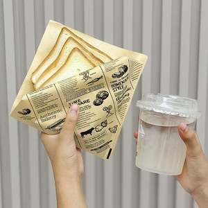 Papier d'emballage pour sandwichs, double face, résistant à la graisse, de qualité alimentaire, personnalisé avec logo imprimé, jetable, imperméable, pour le pain, vente en gros - Product Image 4