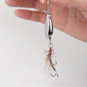 10 señuelos giratorios para lubina, <span class=keywords><strong>trucha</strong></span>, lucio, salmón rojo, señuelos de pesca con hoja giratoria de latón para agua dulce y salada - Product Image 3