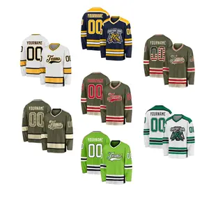 Vente en gros de jersey de hockey sur glace réversible NHLing avec broderie personnalisée pour hommes, uniforme d'entraînement en maille imprimé par sublimation vierge