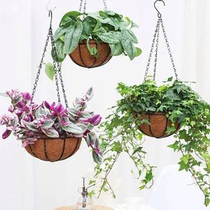 Décoration murale en jonc de mer <span class=keywords><strong>100Cm</strong></span> panier suspendu pour pots de fleurs jardinières longues plantes jardin panneau de décoration en acier - Product Image 1