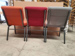 Chaise de théâtre moderne et populaire à prix abordable, bleu marine, avec support métallique, idéale pour les églises - Product Image 5