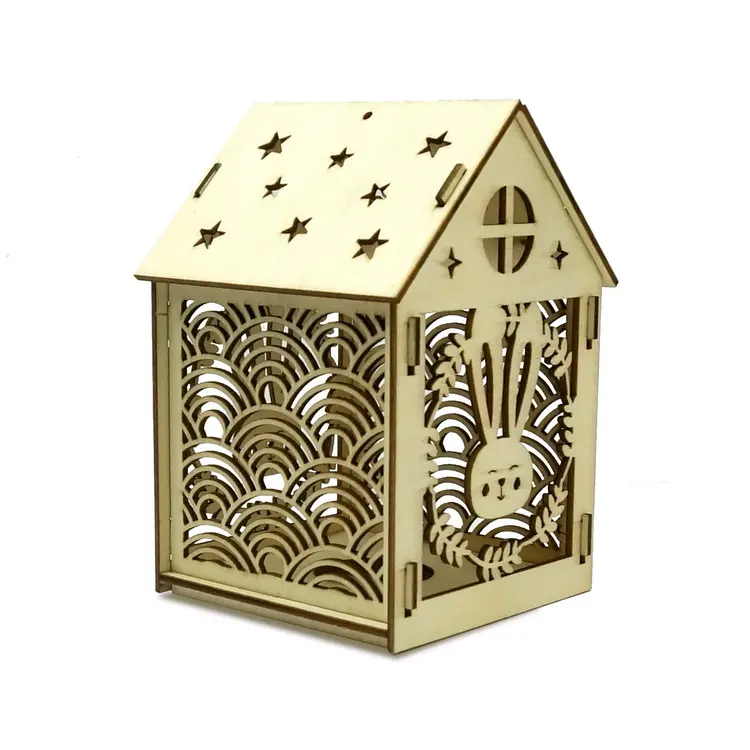 Unfinished Christmas Wood Craft Kits Small Houses Wooden House Ornaments