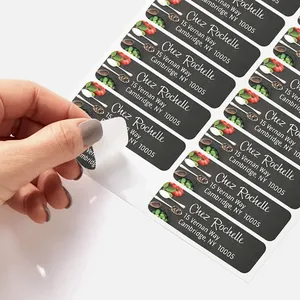 Custom self adhesive logo printing sticker mail labels etiquettes personalized return address labels for wedding envelope