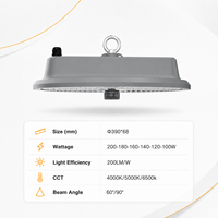 Almacén en Alemania, Garantía de 7 Años, 100-200W Ajustable, 200lm/W, Lente Liteon 5050 de PC, IP66, IK08, UGR Inferior a 22, Lámpara LED High Bay UFO
