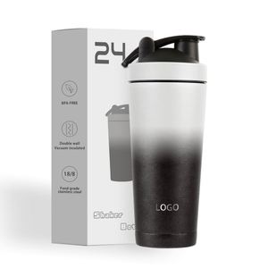 Single Wall Stainless Steel <b>Shaker</b> Water <b>Bottle</b> Custom Logo Motivational Sport Cup With Scale for Protein Gym Travel Mug - Product Image 1