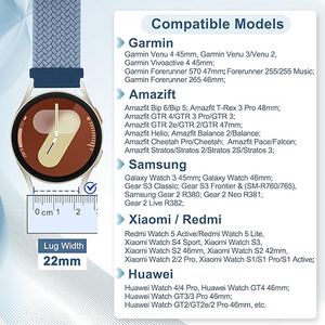 Bracelet de 20mm pour <span class=keywords><strong>Garmin</strong></span> Vivoactive 6/Vivoactive 5/<span class=keywords><strong>Garmin</strong></span> <span class=keywords><strong>Venu</strong></span>/<span class=keywords><strong>Venu</strong></span> <span class=keywords><strong>Sq</strong></span> 2/Forerunner 55/165/645/245 <span class=keywords><strong>Music</strong></span> bracelet élastique - Product Image 2