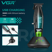 Tondeuse à cheveux professionnelle VGR V-992 avec corps métallique, base, 9000 tr/min, affichage numérique LED, pour coiffure et gravure de motifs