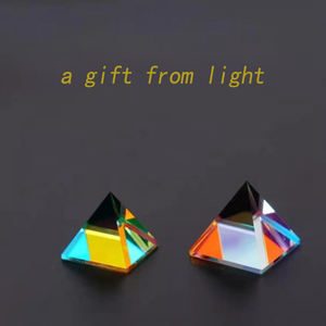 Atacado pirâmide prisma cúbico com caixa de presente, quartzo cristal colorido x-cubo prismas para festa - Product Image 3