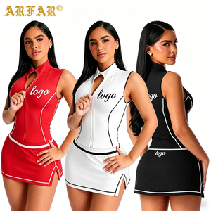 <span class=keywords><strong>Conjunto</strong></span> de 2 Piezas, Minifalda <span class=keywords><strong>y</strong></span> <span class=keywords><strong>Chaqueta</strong></span> sin Mangas con Bloques de Color Personalizados, Ropa de Verano para Mujer, Modelo 2026 - Product Image 3