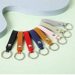 Factory Custom Leather Keyring Key Holder Pendant Retro Promotion Gift Blank Luxury Pu Leather <strong>Keychain</strong> - Product Image 2