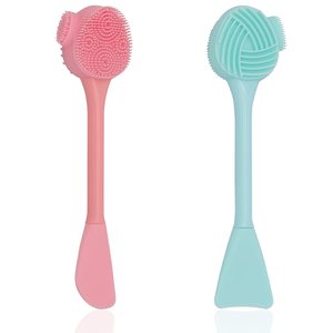 Venta caliente Handhold Double Head Face Cleansing Brush Silicone <span class=keywords><strong>Facial</strong></span> Mask Brush Face Skin Care Tool - Product Image 1