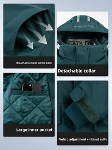 Combinaison <span class=keywords><strong>de</strong></span> <span class=keywords><strong>travail</strong></span> antistatique d'hiver, veste thermique en coton pour hommes, résistante à l'usure et aux taches, uniforme <span class=keywords><strong>de</strong></span> sécurité pour les ateliers d'usines électriques - Product Image 3