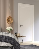 Porte en bois massif insonorisée durable de style Shaker blanc pour les bureaux modernes et les intérieurs de chambres résidentielles