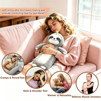 Échantillon Gratuit Coussin Chauffant Personnalisé Chaud/Froid en Forme de Paresseux pour le Cou, Rempli de Graines d'Argile, Utilisable au Micro-ondes