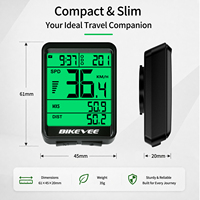 Bikevee 2.2 Inci Komputer Sepeda Berkabel IPX6 Speedometer Tahan Air Lampu Latar 4 Halaman Data Dudukan Stang Sepeda