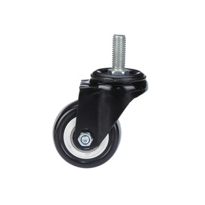 Rueda giratoria silenciosa de doble eje de 2 pulgadas con base plana, resistente, con freno, para muebles, gabinetes y mesas de té. - Product Image 1