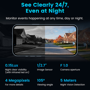 Girier tuya <span class=keywords><strong>Camera</strong></span> an ninh thông minh còi báo động tầm nhìn ban đêm 4MP trong nhà/ngoài trời máy ảnh với âm thanh 2 chiều - Product Image 4