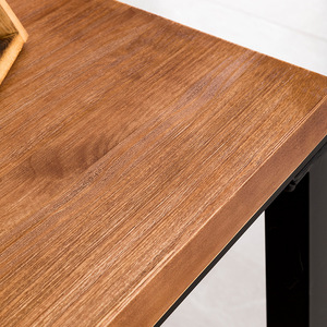 Juego de Mesa y Sillas de Comedor de Madera Maciza Comercial, Ecológico y Duradero, Estilo de Diseño Industrial, Patas de Metal, Respaldo de Listones, para Restaurantes y Bares - Product Image 4