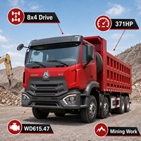 Самосвал Sinotruk Howo 8x4 б/у, дизельный, Евро-2, с двигателем Weichai, левым рулем, коробкой передач FAST, 351-450 л.с., общая масса 10-15 т, тяжелый грузовик