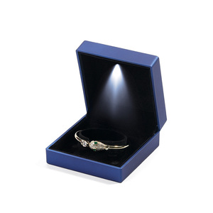High-end Custom Logo Painted Eco-friendly Plastic <b>LED</b> Light Jewelry Set Box Custom Design for Ring Bangle Pendant Bracelet - Product Image 6