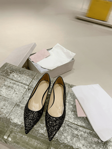 <b>Pointed</b> <b>Toe</b> Glitter <b>Flat</b> Shoes With Sleek Low Cut Design And Soft Padded Insole Elegant Slip On Ballet <b>Flats</b> For Evening Parties - Product Image 6
