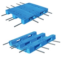 Palettes Euro en plastique de taille standard, empilables, grande capacité de charge, en HDPE, à quatre entrées, pour entrepôt, industrie, vente en gros