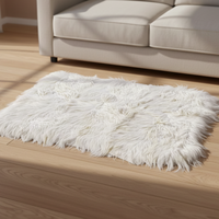 Tapis en peau de chèvre à poils longs, véritable cuir de mouton, fourrure authentique pour salon