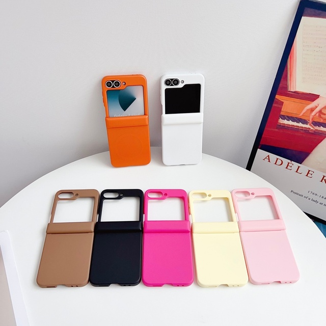 New Skin-Feel PC Dual Hinge Magnetic Phone Case for Samsung Galaxy Z Flip7 FE Z Flip6 Z Flip5 Trendy Shockproof Protective Cover