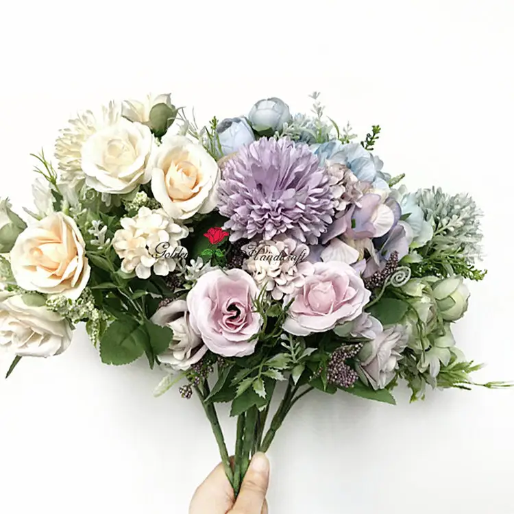 QSLH - T156 Elegant Wedding Bouquetประดิษฐ์สำหรับตกแต่งโต๊ะ