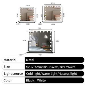 Espejo de Maquillaje de Pie para Hotel con Soporte de Mesa LED y Lentes Antiexplosión de Seguridad - Product Image 5