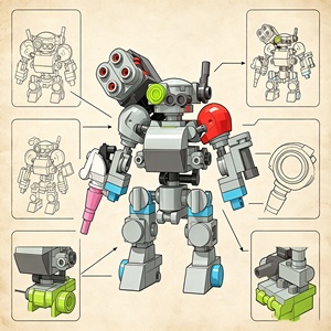 Kit de juguetes educativos STEM prácticos, robot BB Mecha Warrior, bloques de construcción DIY, juego creativo de bloques de montaje para niños - Product Image 3