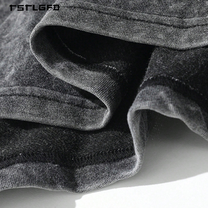 Custom Summer Casual 2 Piece <b>Set</b> Mens Distressed Tracksuits High Quality 100% Cotton Acid Wash Vintage T Shirts and Shorts <b>Set</b> - Product Image 6