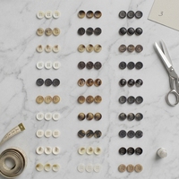 Boutons-pression ronds personnalisés à 4 trous en plastique ABS, effet corne, écologiques, pour accessoires de couture de manteaux, vestes et pulls en laine