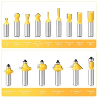 Rouge Jaune 15Pcs Routeur Bit Set Coupe Droite 6mm Routeur Bits Kit CNC 12Pcs Routeur Bit Set Travail Du Bois