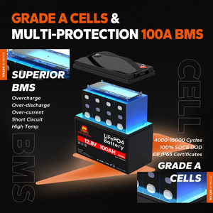 Baterai Lithium 12 Volt Grosir 12V 50Ah 100Ah 200Ah 300Ah 400Ah 12.8V Paket Baterai Lifepo4 untuk RV Kelautan Tenaga Surya - Product Image 4