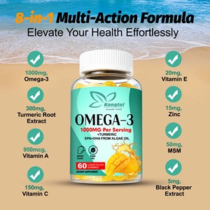 Integratore <span class=keywords><strong>Omega</strong></span> 3 in Gommose DHA EPA a Tripla Concentrazione per il Sviluppo Cerebrale, Favorisce la Salute di Pelle e Capelli - Product Image 6