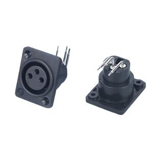 ST XLR-001 XLR Connector <strong>Audio</strong> Female Chassis 3-<strong>Pin</strong> D-Size Panel Mount Angled <strong>Pin</strong> for Microphone - Product Image 1