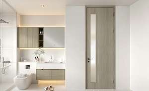 Porte WPC Contemporanee Impermeabili e Insonorizzate per Interni, Porte in Legno e Plastica per Camera da Letto con Telaio, Maniglia e Serratura - Product Image 5