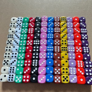 Dés en acrylique de 16 mm avec des couleurs unies arrondies, jeu d'échecs de 10 pièces pour jeux de société, marque Redi, origine Chongqing, emballage en boîte - Product Image 1