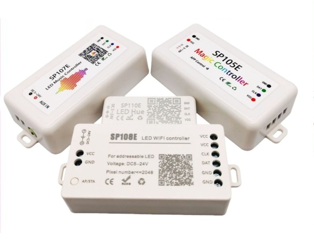 Addressable LED Controller SP105E SP107E SP108E SP110E Blue Tooth Wifi LED Controller for WS2811 WS2812B WS2815 Etc Pixel Strip