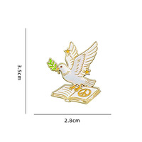 Bros Enamel Paduan Logam Perdamaian Dunia Motif Daun Zaitun Pola Bumi Pin Kerah Aksesoris Pakaian Pin Dekoratif Perhiasan Hadiah