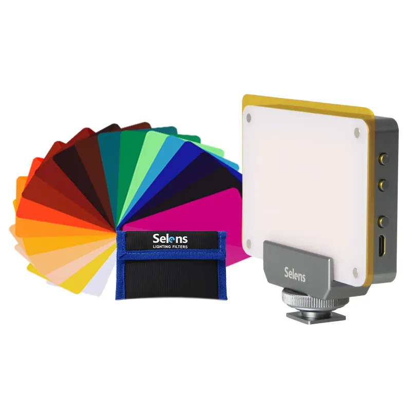 Selens Portable Mini 5500K Magnetic LED Lampu Mengisi Ligth untuk DSLR Video Studio Kamera Ponsel dengan 20 Warna Gel filter Kit