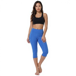 High Waist Women Capris <b>Leggings</b> <b>with</b> <b>Side</b> <b>Pockets</b> Athletic Fitness Yoga Pants Custom Logo Gym Wear - Product Image 1