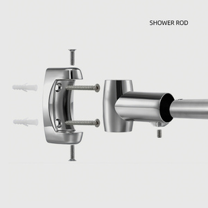 Accessoires <span class=keywords><strong>de</strong></span> <span class=keywords><strong>rideau</strong></span> <span class=keywords><strong>de</strong></span> salle <span class=keywords><strong>de</strong></span> bain en nickel brossé réglable en métal Tringle à <span class=keywords><strong>rideau</strong></span> <span class=keywords><strong>de</strong></span> <span class=keywords><strong>douche</strong></span> longue incurvée en forme d'arc - Product Image 5