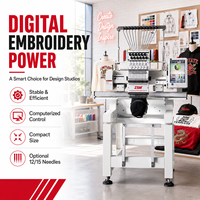 Machine à broder monotête à 12 aiguilles haute efficacité pour casquettes et t-shirts, machine à broder automatique informatisée pour casquettes à vendre