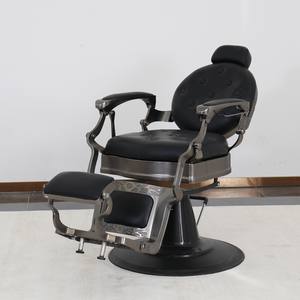 Muebles de Salón de Belleza Negros de Lujo, Silla de Barbería Profesional Hidráulica, Sillas de Barbería Retro para Hombres - Product Image 6