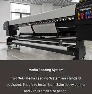 Large Format 3.2 M I3200 I1600 Head 2400dpi CMYKW Flex Banner Wallpaper Vinyl Canvas Leather Film Led Uv Roll To Roll Printer