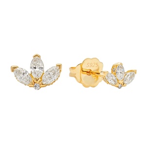 Pendientes de Plata de Ley SS925 ROXI con Zirconia en Forma de Ojo de Caballo, Estilo Simple para Mujer - Product Image 1