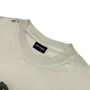เสื้อยืดโอเวอร์ไซส์สีกากีคุณภาพสูงสำหรับผู้ชาย พิมพ์ลายกราฟิกสีเข้มสไตล์วินเทจแนวสตรีทแวร์ ขายส่ง - Product Image 3